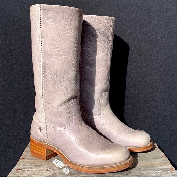 FRYE Campus 14L Rare Gray Purple Tall Western Motorcycle Moto Boots Size 10 - Picture 10 of 11